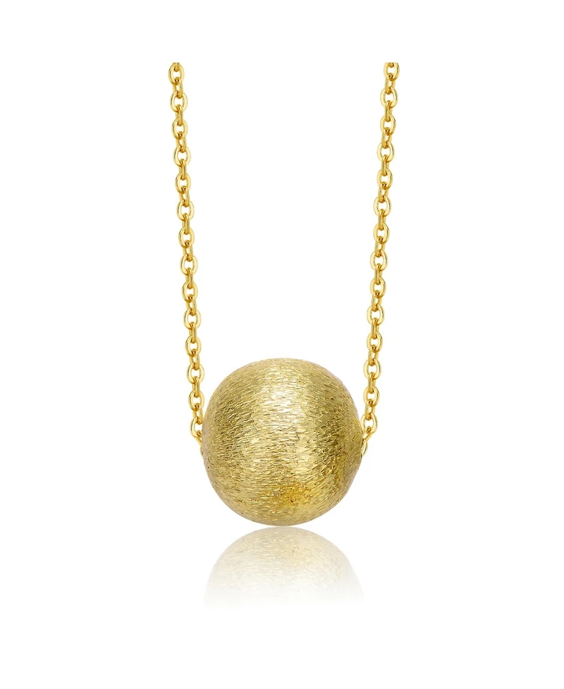 14K Gold-Plated Textured Ball Necklace with Link Chain