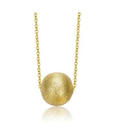 14K Gold-Plated Textured Ball Necklace with Link Chain