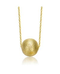 14K Gold-Plated Textured Ball Necklace with Link Chain