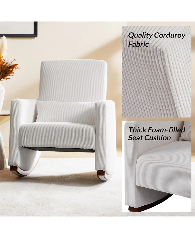 Hulala Home Tom Modern Rocking Chair with Solid Wood