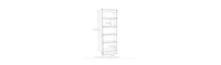 Slickblue Contemporary Bookcase with 5 Shelves and Curved Accents