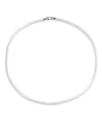 Bling Jewelry White Cream 1MM Satin Silk Cord Necklace with Silver Lobster Claw