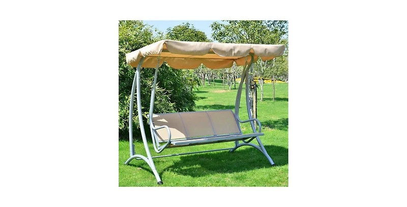 Slickblue Sturdy 3-Person Outdoor Patio Porch Canopy Swing
