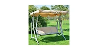 Slickblue Sturdy 3-Person Outdoor Patio Porch Canopy Swing