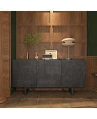 Mid-Century Solid Wood Sideboard Buffet Cabinet