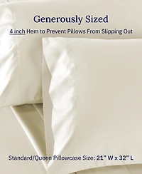 Standard 100% Cotton 500 Thread Count Pillowcases, Queen and Size, Soft Silky, Cool Smooth by California Design Den