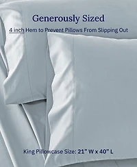 King 100% Cotton 500 Thread Count Pillow Cases, Size, Soft and Silky, Cool Smooth by California Design Den