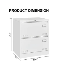 Filing Cabinet Lateral File Cabinet 2 Drawer with Lock Metal File Cabinets Three Drawer Office Cabinet for Legal/Letter/A4/F4