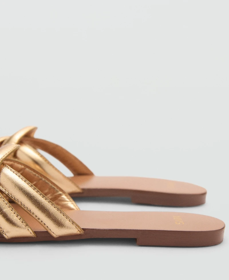 Mango Women's Leather Straps Sandals