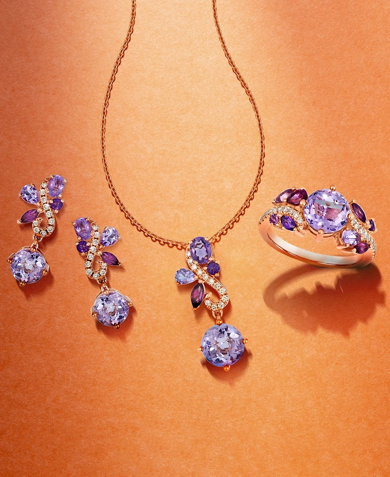 Le Vian Multi-Gemstone (2-3/8 ct. t.w.) & Nude Diamond (1/6 ct. t.w.) Cluster Ring in 14k Rose Gold