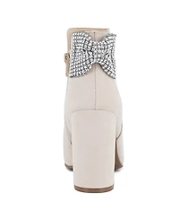 Sugar Women's Evvie Bow Block Heel Dress Booties