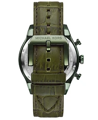 Michael Kors Men's Panorama Chronograph Green Leather Watch, 44mm