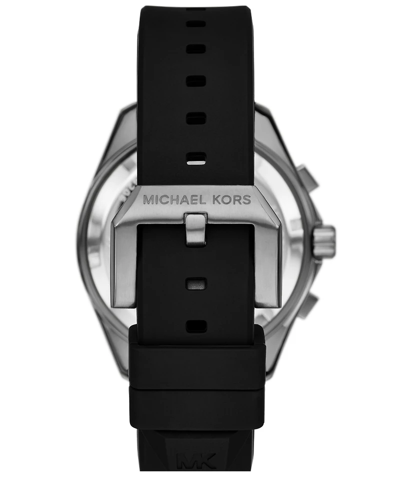 Michael Kors Men's Maritime Chronograph Black Silicone Watch, 45mm