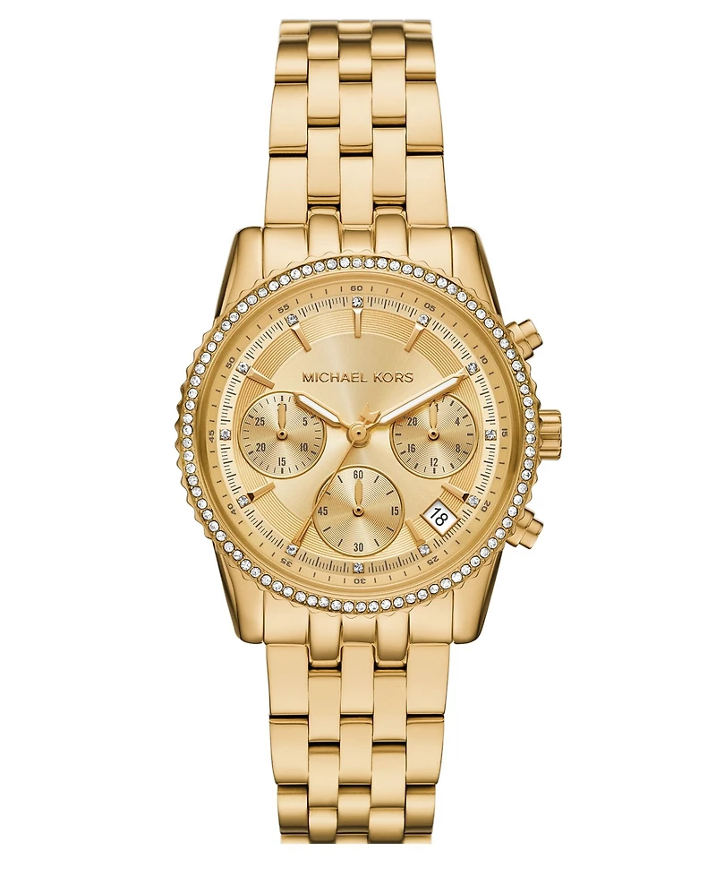 Michael Kors Women's Mini Bryant Chronograph Gold-Tone Stainless Steel Watch, 35mm