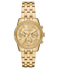Michael Kors Women's Mini Bryant Chronograph Gold-Tone Stainless Steel Watch, 35mm