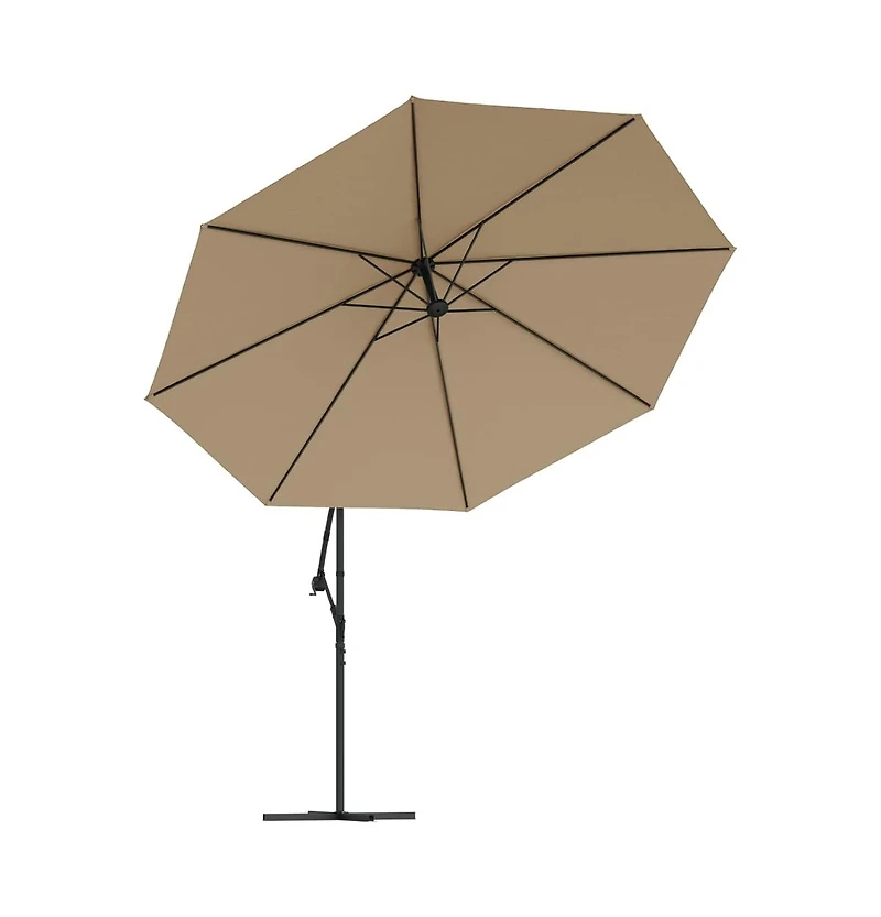 Cantilever Garden Parasol with Aluminum Pole 137.8" Taupe