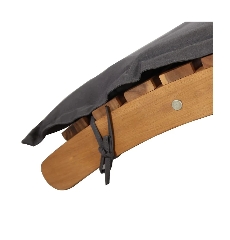 vidaXL Sun Lounger with Cushion Solid Acacia Wood Dark Gray