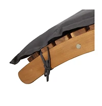 vidaXL Sun Lounger with Cushion Solid Acacia Wood Dark Gray