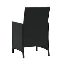 vidaXL 3 Piece Bistro Set with Cushions Poly Rattan