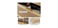 gaomon Rattan 5 Drawer Dresser for Bedroom, Large Double Dresser with Deep Drawers