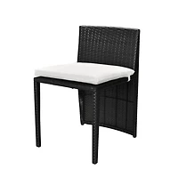 vidaXL 3 Piece Bistro Set with Cushions Poly Rattan Black