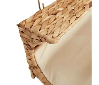 vidaXL Cat Bed with Cushion Water Hyacinth 14.6"x7.9"x7.9"