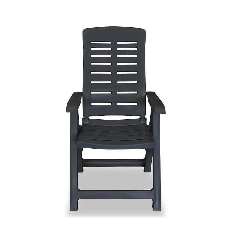 Reclining Patio Chairs 2 pcs Plastic Anthracite
