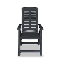 Reclining Patio Chairs 2 pcs Plastic Anthracite