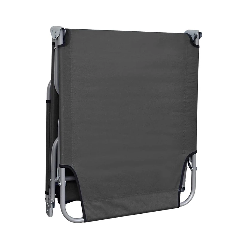 vidaXL Foldable Sunlounger with Adjustable Backrest Gray