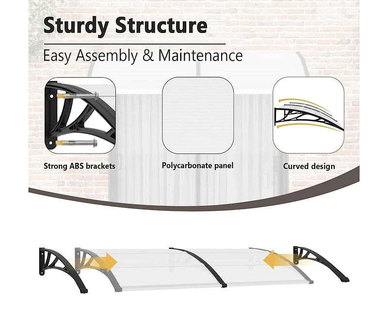 Door Canopy Black 78.7"x39.4" Pc