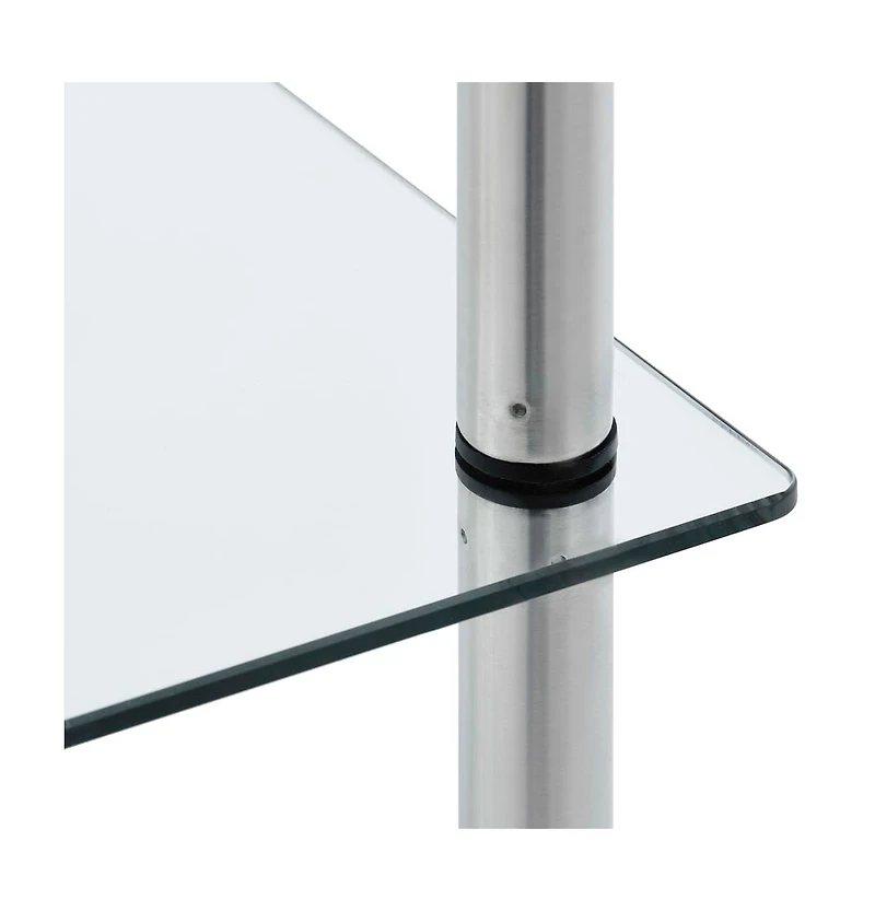 6-Tier Shelf Transparent 15.7"x15.7"x63" Tempered Glass