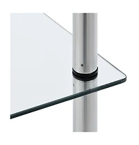 6-Tier Shelf Transparent 15.7"x15.7"x63" Tempered Glass