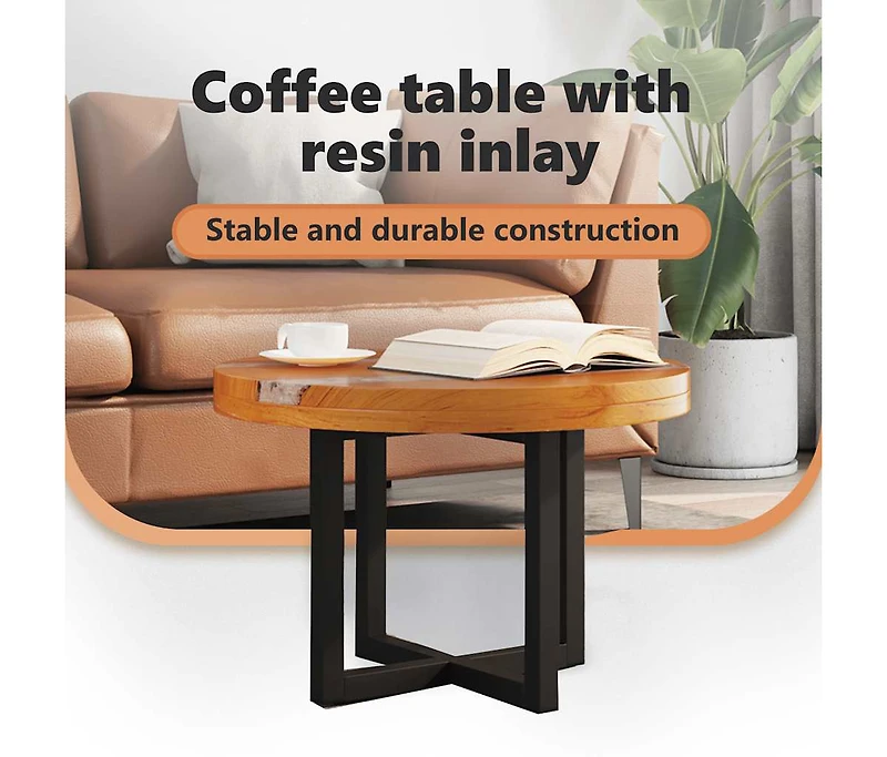 Coffee Table Teak Resin 23.6"