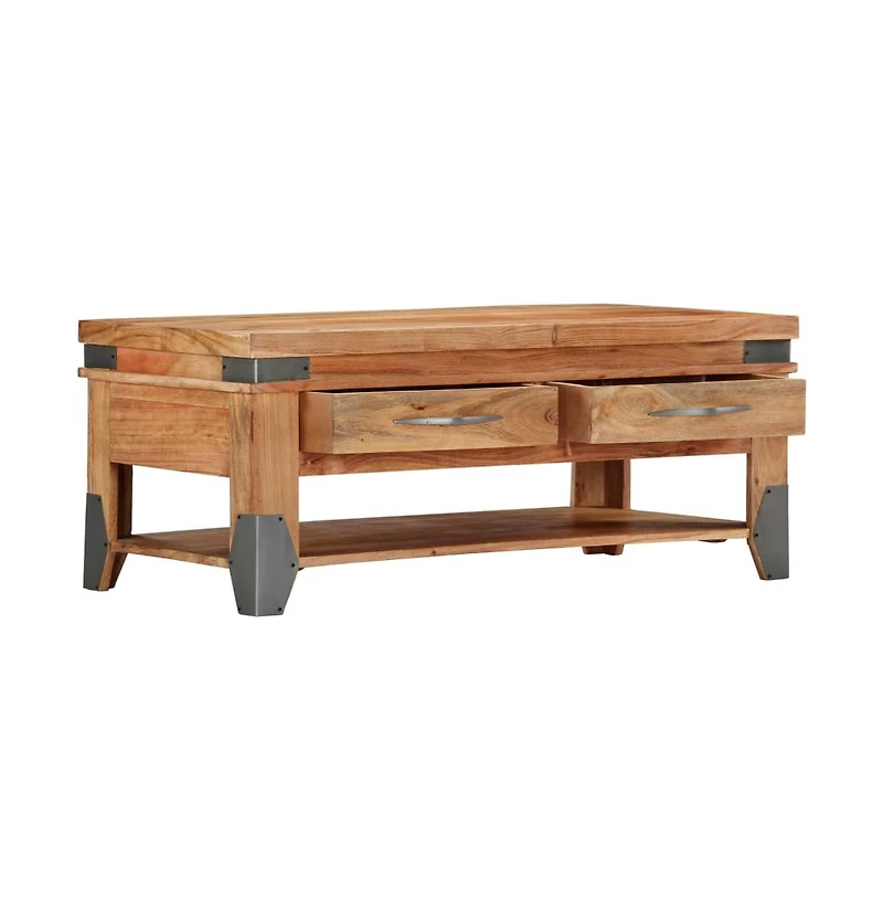Coffee Table 43.3"x20.5"x17.7" Solid Acacia Wood