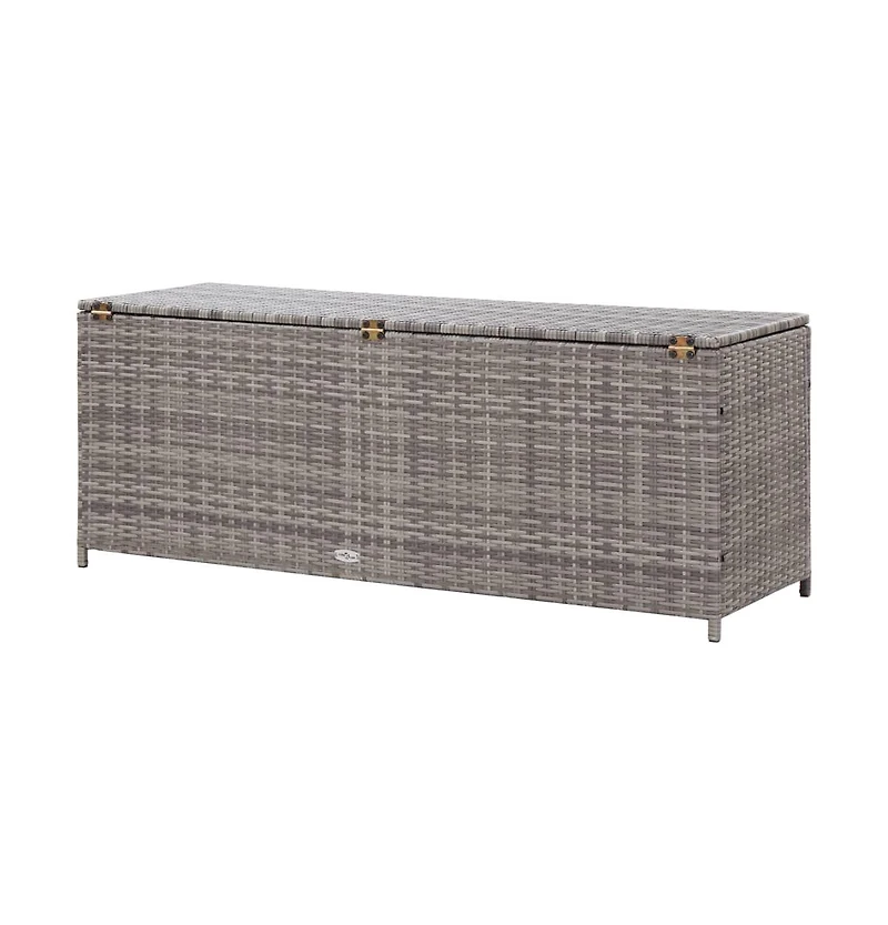 Patio Storage Box Gray 47.2"x19.7"x23.6" Poly Rattan
