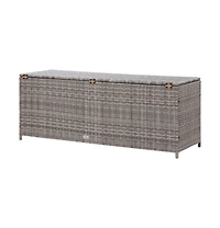 Patio Storage Box Gray 47.2"x19.7"x23.6" Poly Rattan