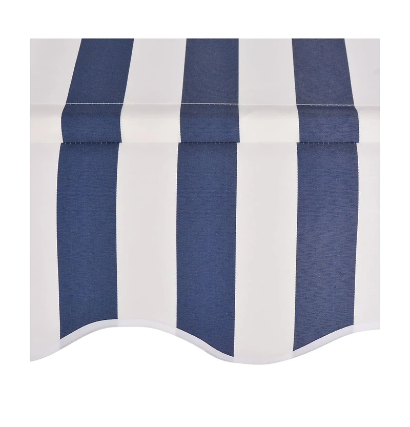 Manual Retractable Awning 39.4" Blue and White Stripes