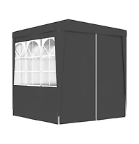 Professional Party Tent with Side Walls 8.2'x8.2' Anthracite 0.3 oz/ft²