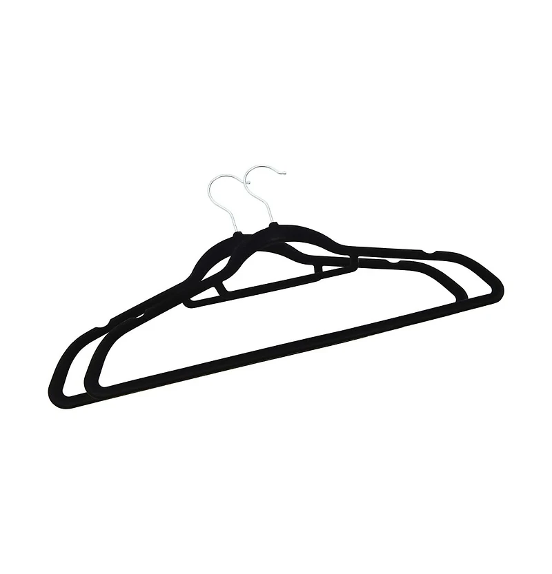 vidaXL 20 pcs Clothes Hanger Set Anti-slip Black Velvet