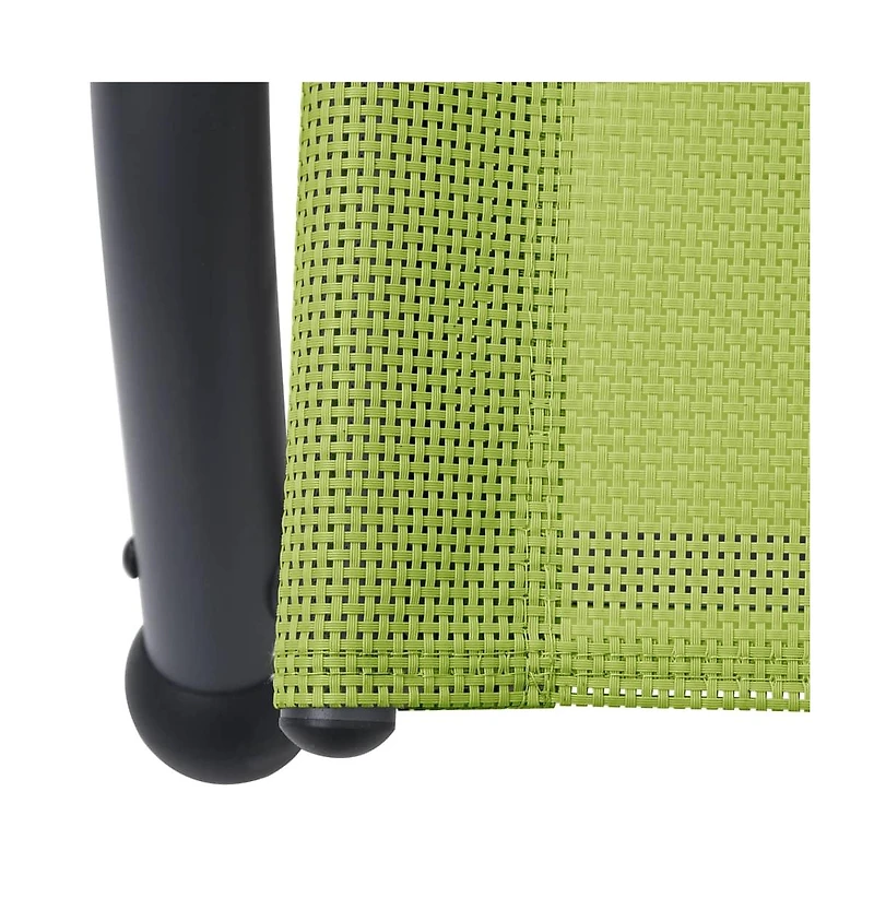 vidaXL Double Sun Lounger with Canopy Textilene Green
