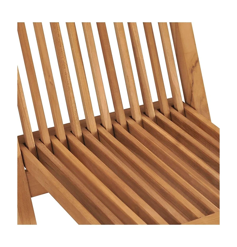 Folding Patio Chairs 2 pcs Solid Teak Wood