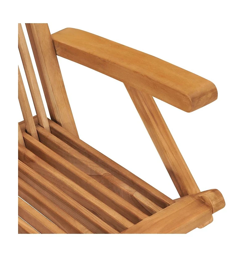Folding Patio Chairs 2 pcs Solid Teak Wood
