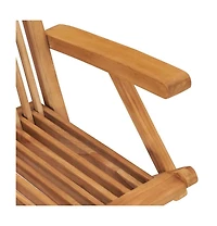 Folding Patio Chairs 2 pcs Solid Teak Wood