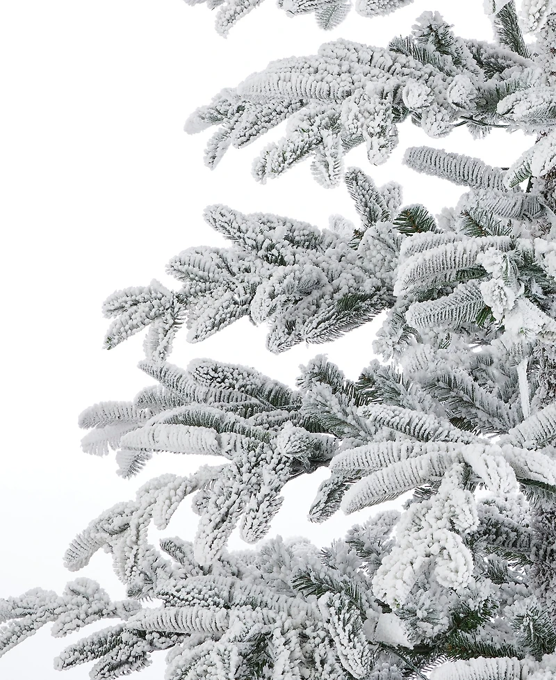 Seasonal 7.5ft Jackson Flocked Pine Tree, 600 Warm Led Lights