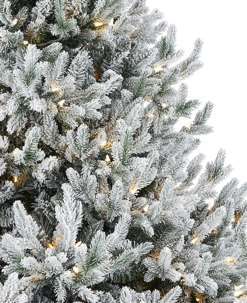 Seasonal 7.5ft Royal Oaks Flocked Fir Tree, 690 Warm Led Lights