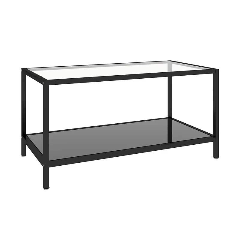 vidaXL Tea Tables 2 pcs Tempered Glass Black