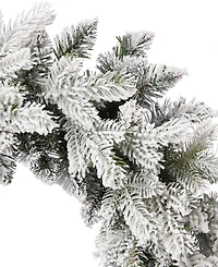 Seasonal 24" Shadow Woods Flocked Spruce Wreath, 30 Warm Led Lights