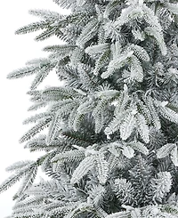 Seasonal 7.5ft Shadow Woods Flocked Spruce Tree, 400 Warm Led Lights