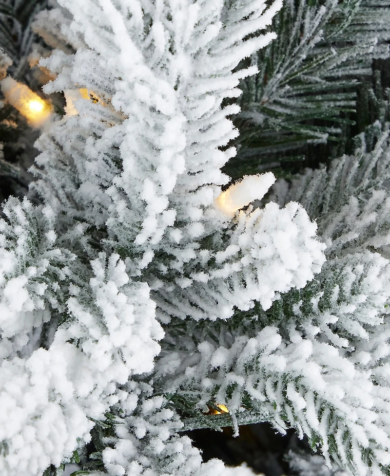 Seasonal 9ft Royal Oaks Flocked Fir Tree, 880 Warm Led Lights
