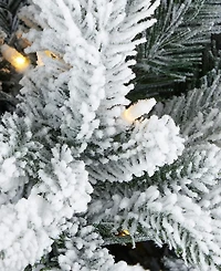 Seasonal 9ft Royal Oaks Flocked Fir Tree, 880 Warm Led Lights